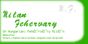 milan fehervary business card